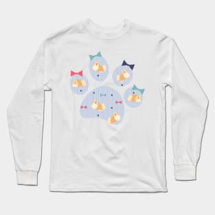 Havanese Dog and Paw Print Long Sleeve T-Shirt